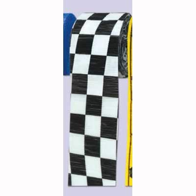 Checkered Black & White Crepe Streamer