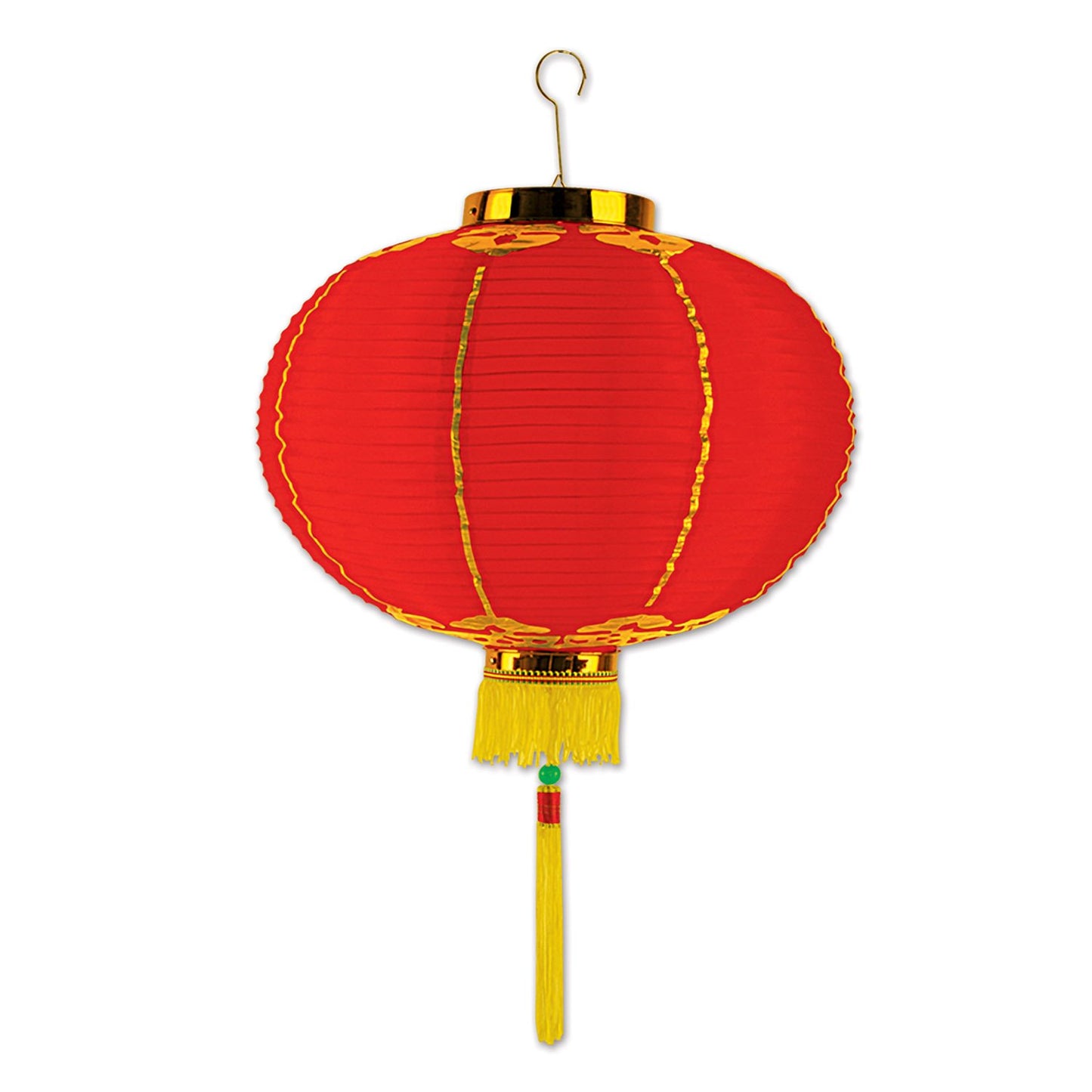 Asian Good Luck Large Lantern Red & Gold with Tassels