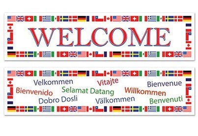 Welcome International Flags Design Banner