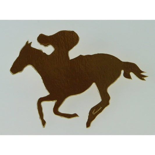 Horse & Rider Gold Cutouts 10cm