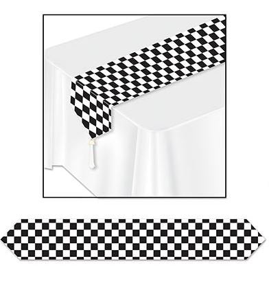 Checkered Black & White Table Runner