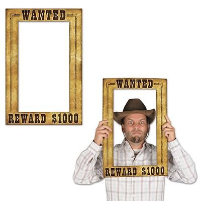 Western Wanted Reward $1000 Photo Prop Fun Frame