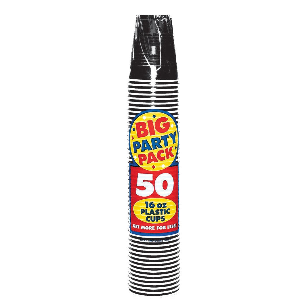 Big Party Pack 473ml Plastic Cups Jet Black