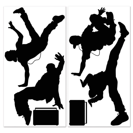 80's Break Dancers Wall Decorations Insta-Theme Props (Pack of 6)