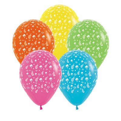 Sempertex 30cm Hawaiian Tropical Fashion Assorted Latex Balloons, 12PK