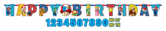 Super Mario Brothers Jumbo Add-An-Age Letter Banner