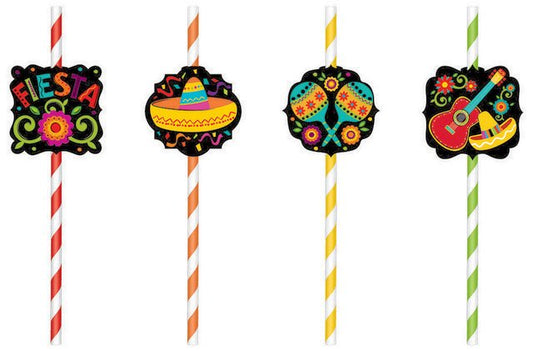 Fiesta Straws Paper w/Printed Add-Ons