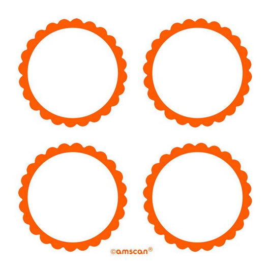 Labels Scalloped - Orange