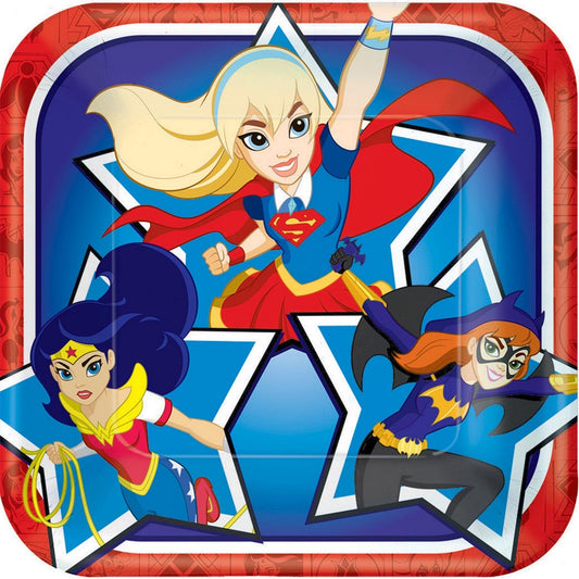 DC Superhero Girls 17cm Square Paper Plates