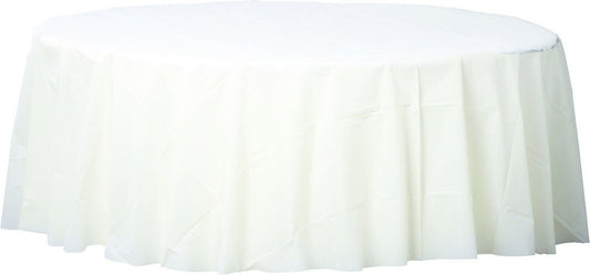 Plastic Round Tablecover-Frosty White