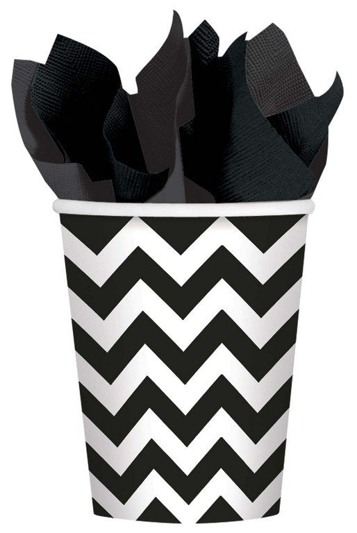 Chevron 266ml Cups Jet Black