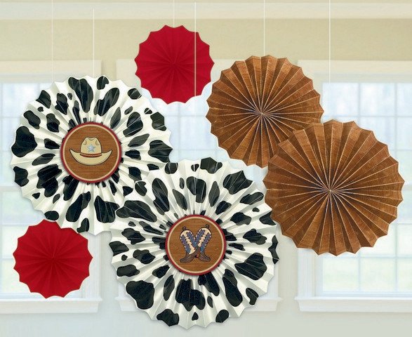 Western Paper Fan Decorations