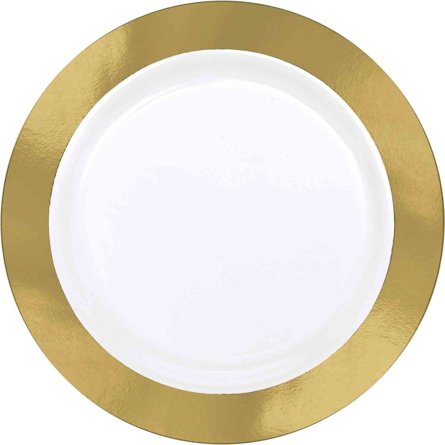 Premium Plastic Plates 25cm Clear with Gold Border