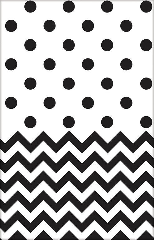 Chevron Plastic Tablecover Jet Black