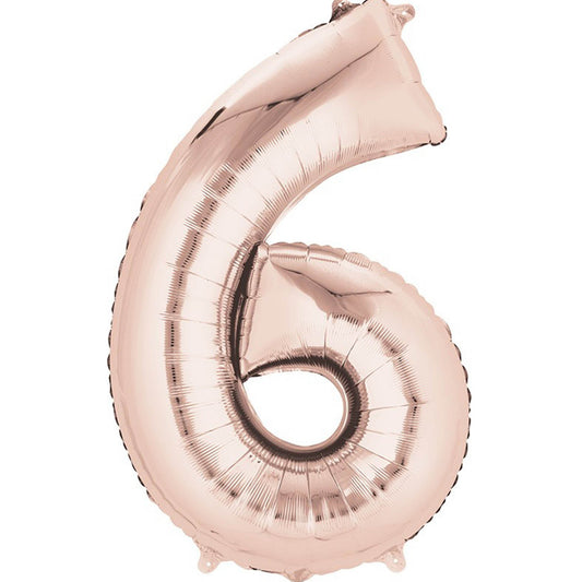 SuperShape Rose Gold Numeral 6.