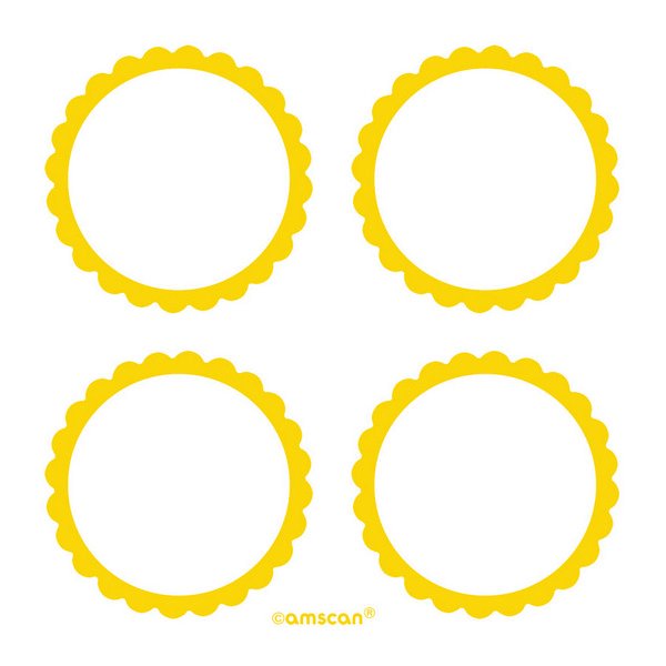 Labels Scalloped - Sunshine Yellow