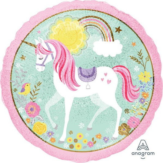 45cm Standard Holographic Magical Unicorn Balloon