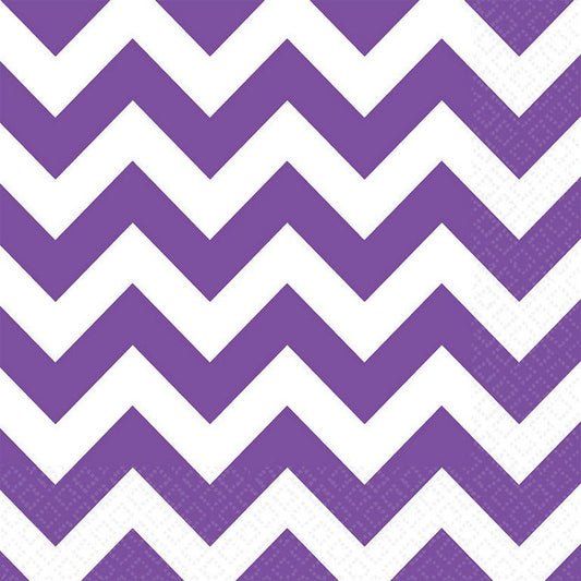 Chevron Lunch Napkins New Purple