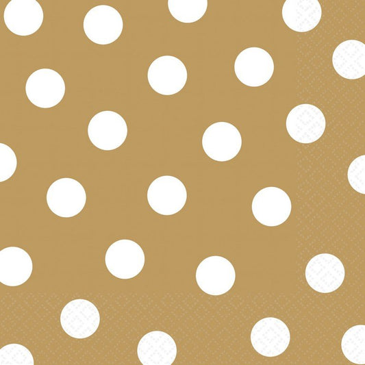 Dots Lunch Napkins Gold