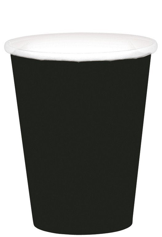 266ml Cups Paper - Jet Black (Pack of 20)