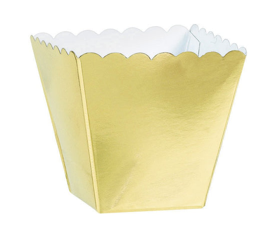 Mega Pack Scalloped Paper Favor Box - Gold