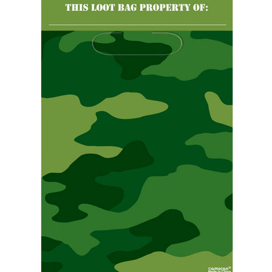 Camouflage Folded Loot Party Bags