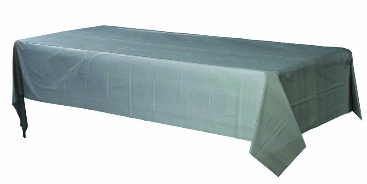 Plastic Rectangular Tablecover-Silver