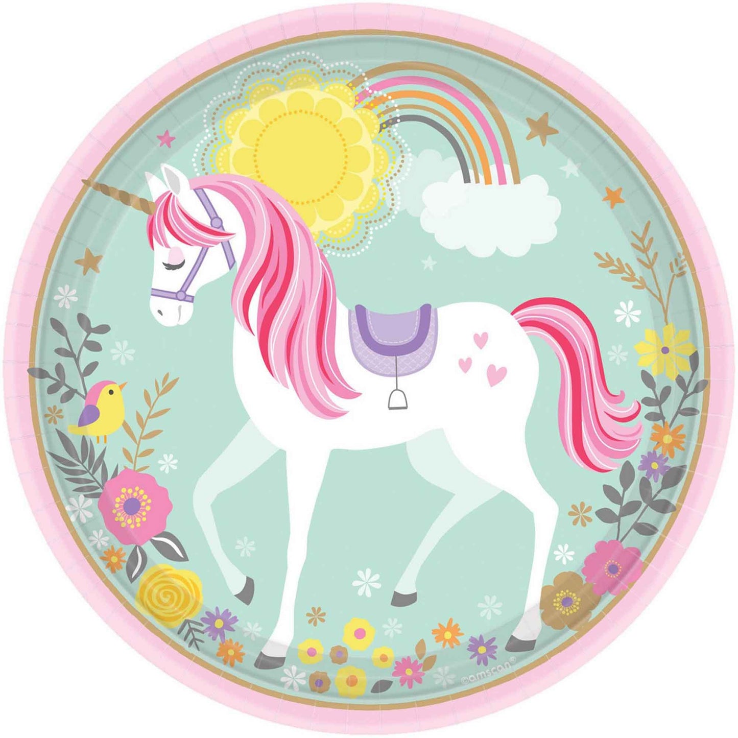 Magical Unicorn 23cm Round Paper Plates