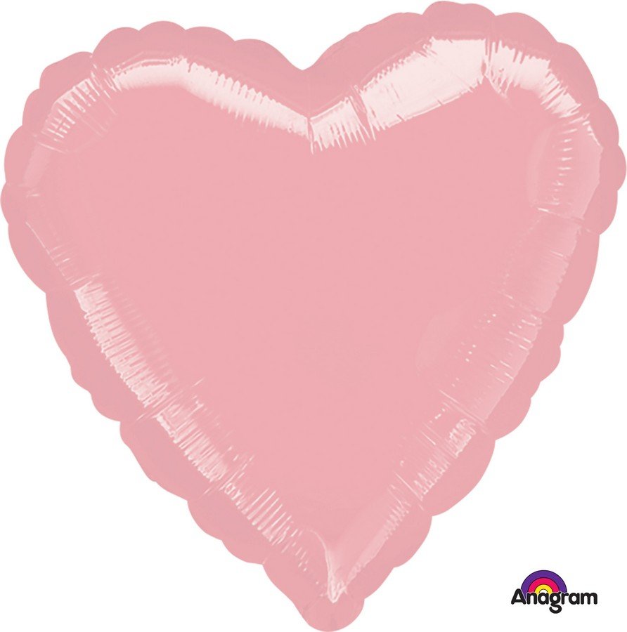 45cm Standard Heart HX Metallic Pearl Pastel Pink