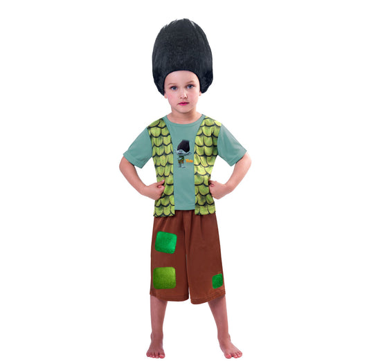 Trolls Boys Branch Costume & Wig 5-7 Years