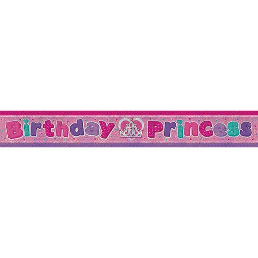 Banner Holographic Birthday Princess