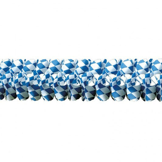 Oktoberfest Bavarian Check Blue & White Garland