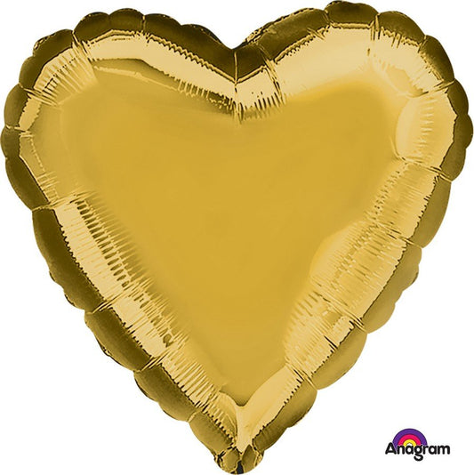 45cm Standard Heart HX Metallic Gold