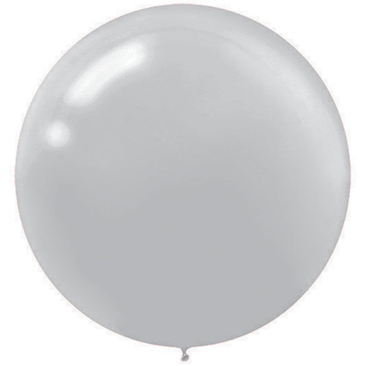 Latex Balloons 60cm 4 Pack Silver