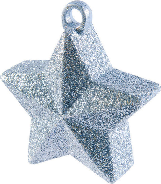 Star Balloon Weight - Silver Glitter