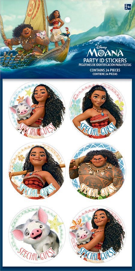 Moana Party ID Stickers