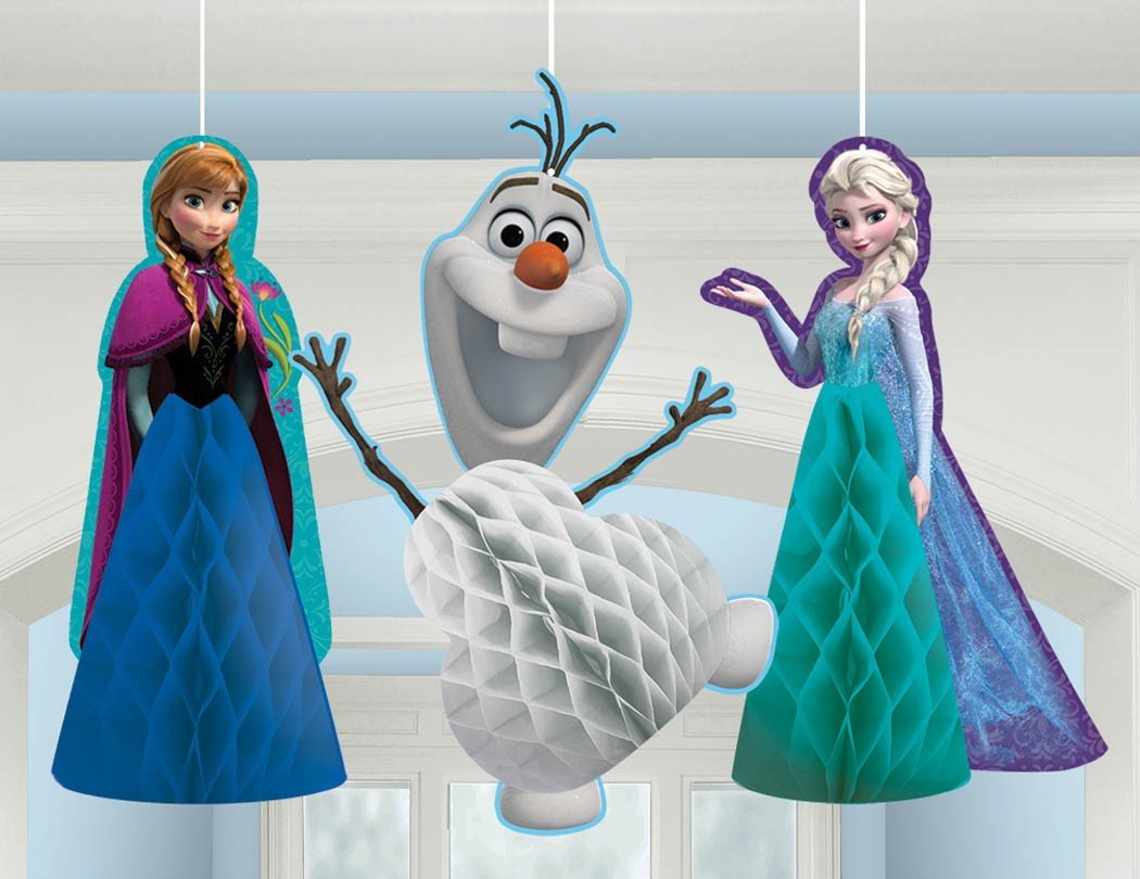 Frozen Fluffy Decorations - Tissue & Printed Paper Honeycomb