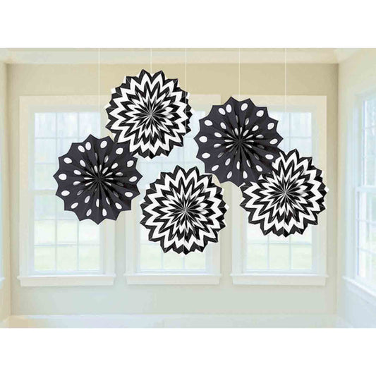 Fan Decorations Printed Paper -  Jet Black