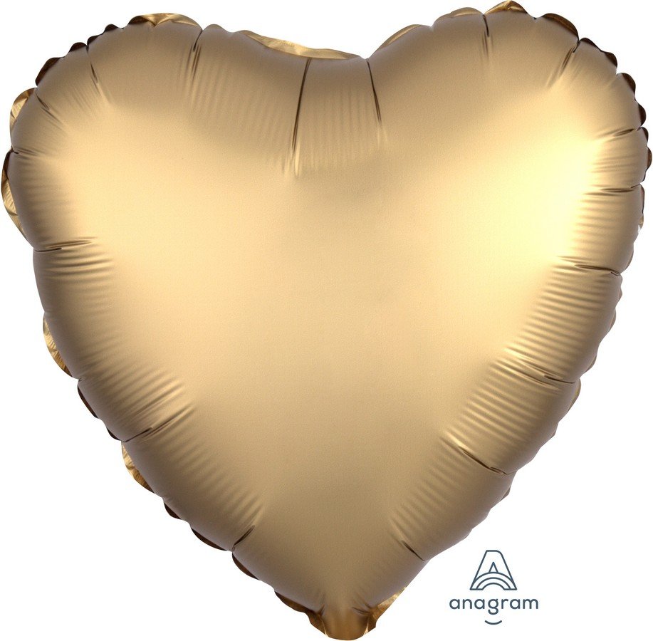 45cm Standard HX Satin Luxe Gold Sateen Heart