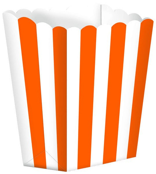 Popcorn Favor Boxes Stripe Small Orange