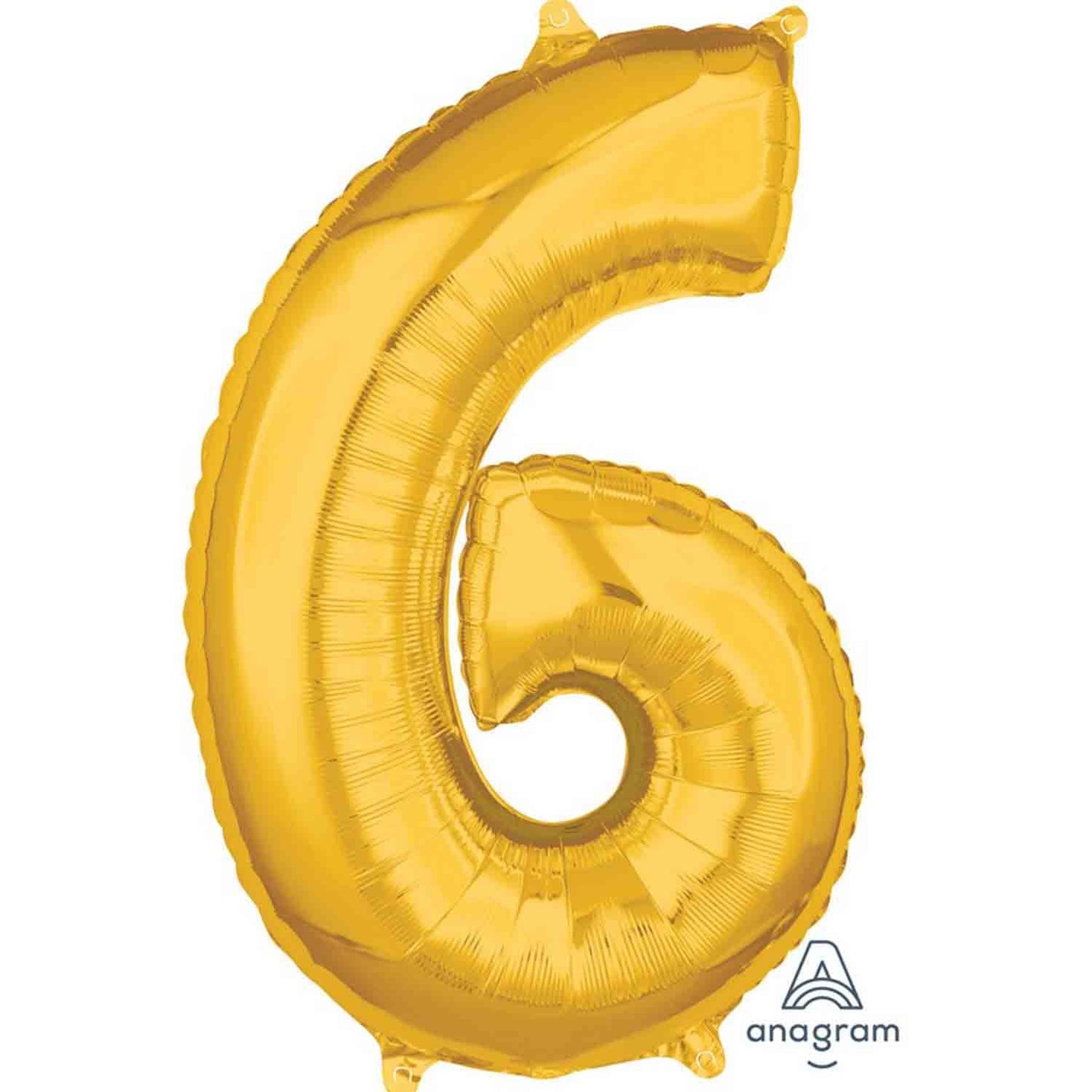 Mid-Size Shape Gold Numeral 6.