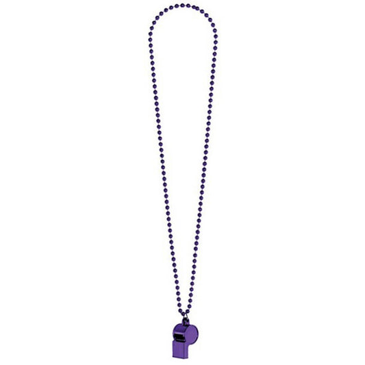 Whistle On Chain Necklace  - Purple