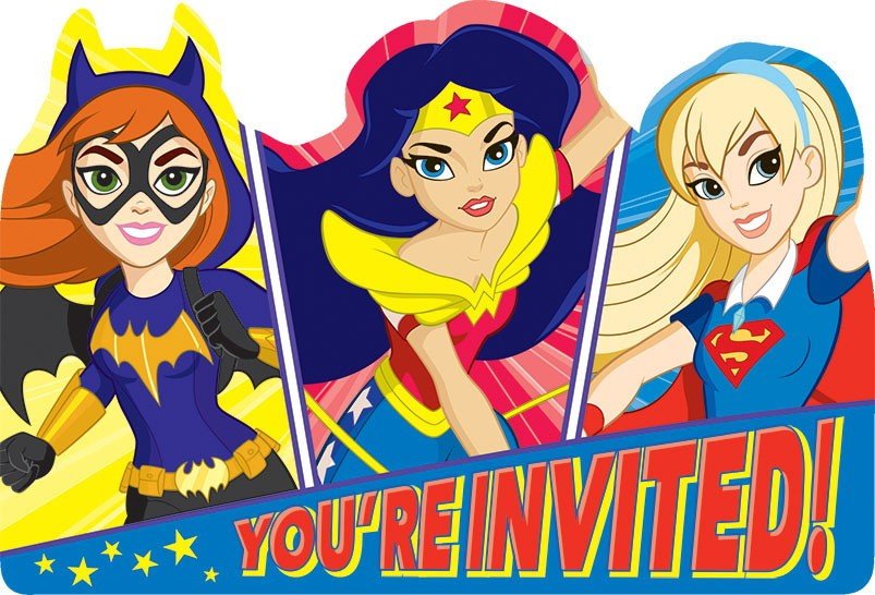 DC Superhero Girls Postcard Invitations