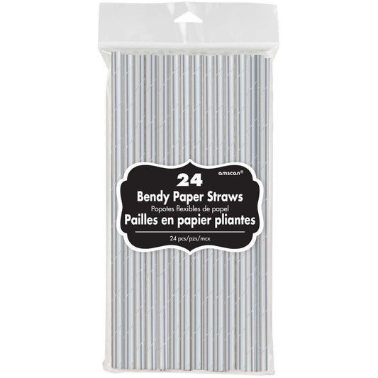 Paper Straws Silver