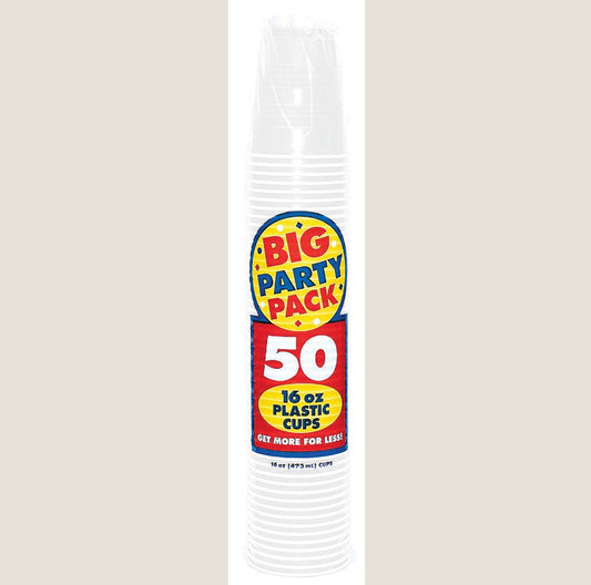 Big Party Pack 473ml Plastic Cups Frosty White