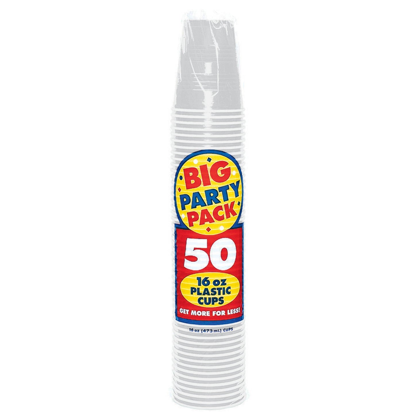 Big Party Pack 473ml Plastic Cups Silver