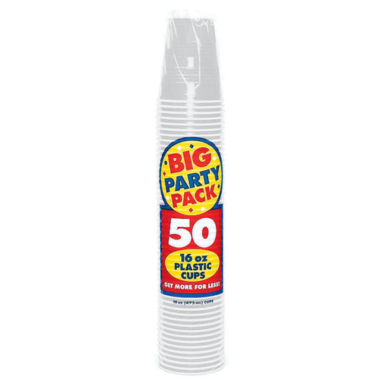 Big Party Pack 473ml Plastic Cups Silver