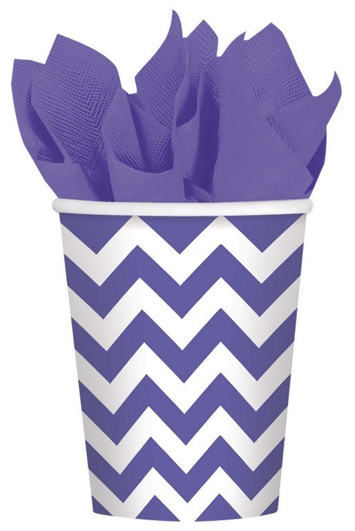 Chevron 266ml Cups New Purple