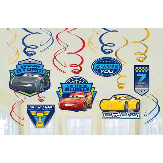 Cars 3 Value Pack Foil Swirl Decorations