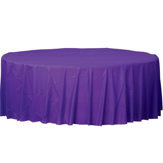 Plastic Round Tablecover-New Purple